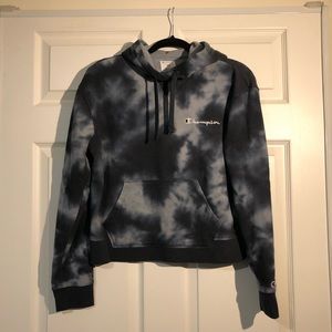 Champion Tie Dye Cropped Hoodie Medium